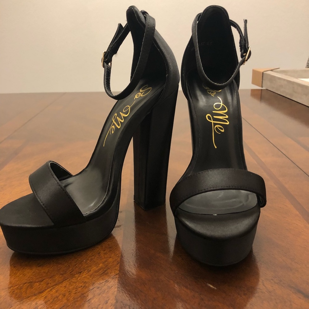 Black Strap Heels